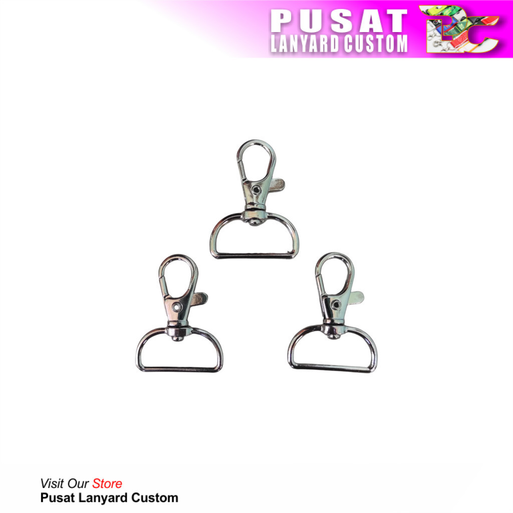 

Pusat Lanyard Custom - KEW KEW Kait Besi Cantelan Gantungan Pengait Pita Lanyard ID Name Card ukuran 2,5cm