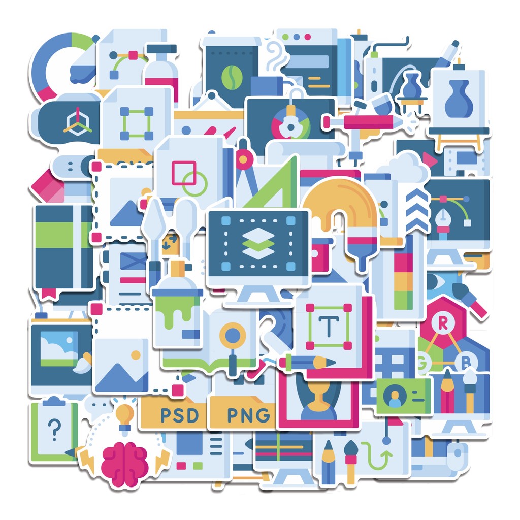 

COD 50 Pcs Stiker Art Design / Desain Seni Lucu Anti Air Untuk Dekorasi Notebook Sepeda Skateboard Handphone