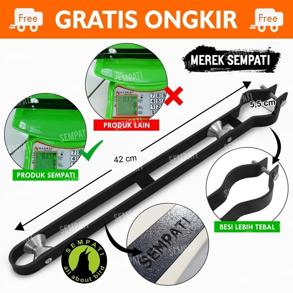 Voi SEMPATI KATROL KEREKAN BESI SANGKAR KANDANG BURUNG PERKUTUT BENDERA KATROL RODA GANTUNGAN KATROL