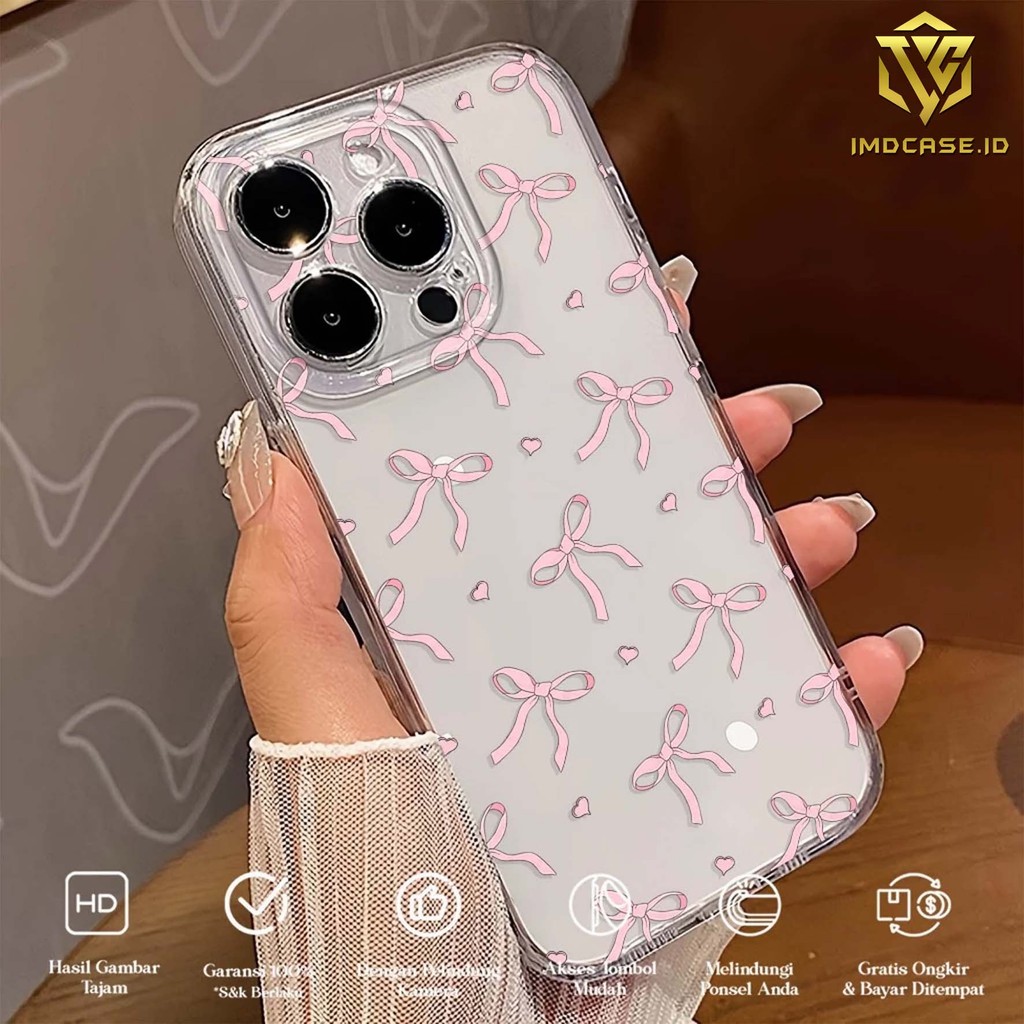 Soft Case Bening Transparan ClearCase Protect Kamera Motip Pita For Iphone 11 13 14 12 15 15 PLUS 15