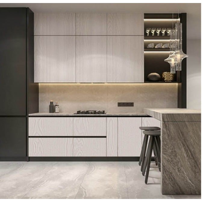 Wallpaper PVC Sheet 50 Meter | Kamar Dinding Tembok Dapur Meja Kamar Mandi Lemari Rak | Motif Kayu E