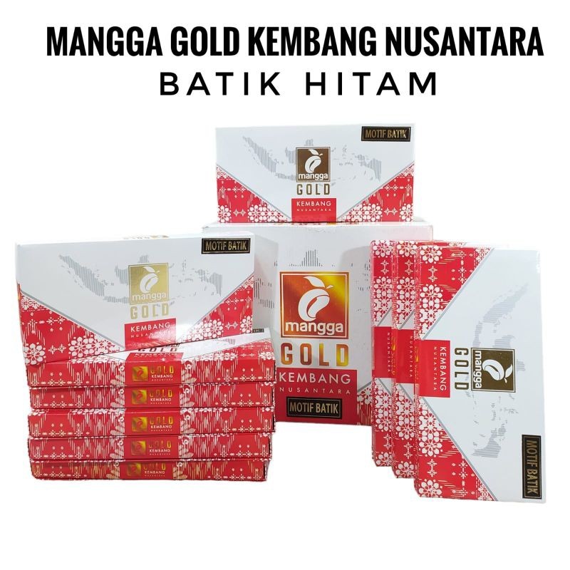 Sarung Mangga Gold Kembang Nusantara Batik Hitam Ecer Grosir