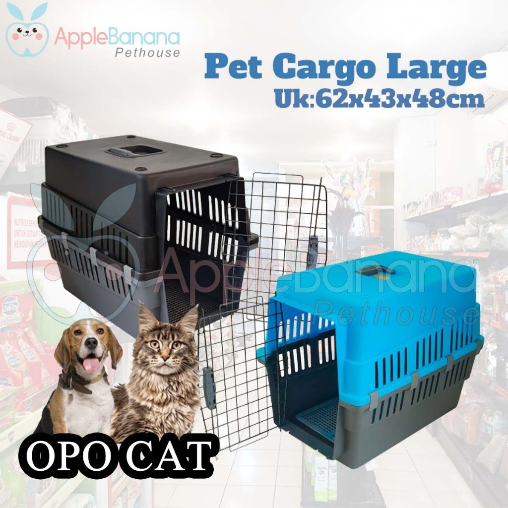 Opo Cat - Pet cargo Large Kandang Kucing hewan Pet carrier termasuk Tray ukuran Jumbo voyager pet ca