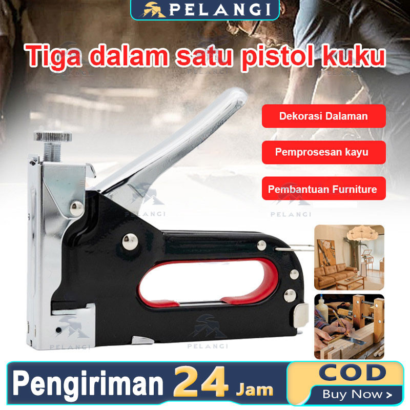 

Gratis 600 Paku / 3 In 1 Stapler Gun / 3 In 1 Pistol Kuku / Staples Tembak Gun Tacker / Powerfull Pistol Stapler / Furnitur DIY Pelapis Pistol Stapler / Dekorasi Rumah Alat Pertukangan / Multifungsi Pistol Stapler
