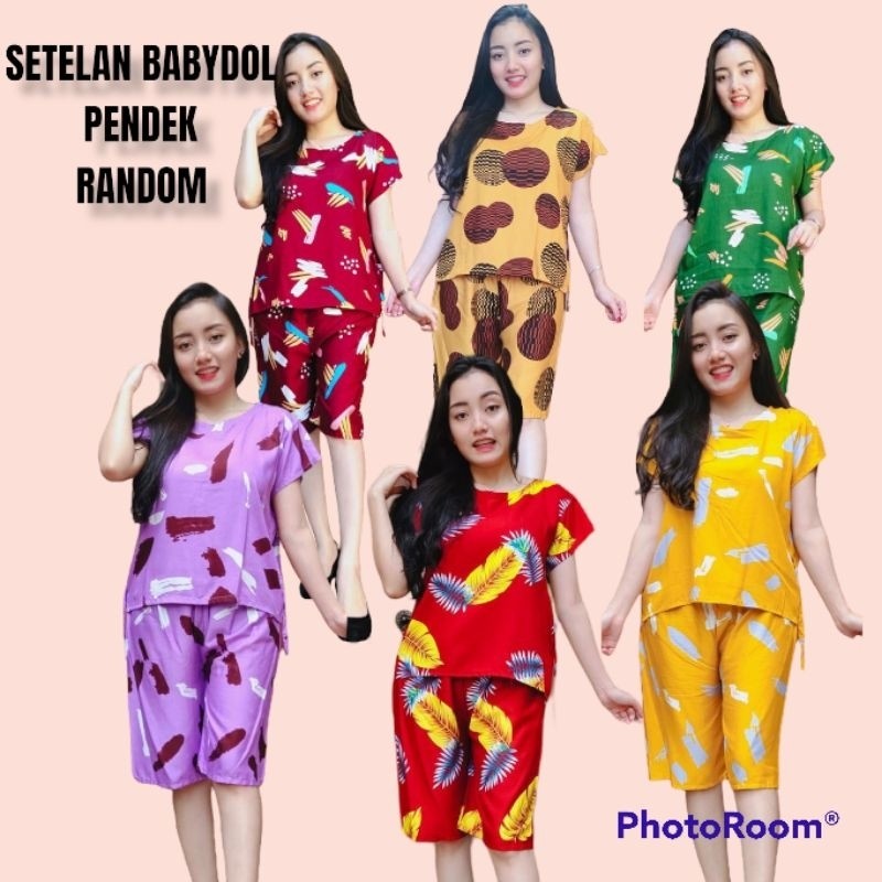 DE43W BABYDOL CELANA PENDEK ( ISI 5 PCS ) BABYDOL RAYON PENDEK BAJU TIDUR CELANA PENDEK PAKET USAHA