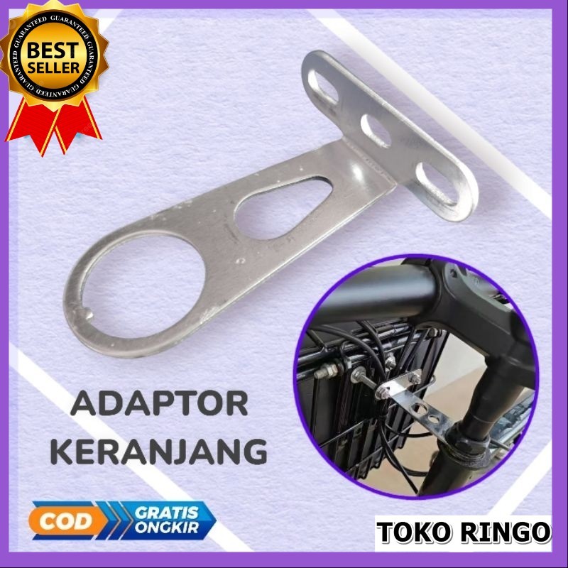 Dudukan keranjang depan bracket sepeda anak besi minion lipat dll