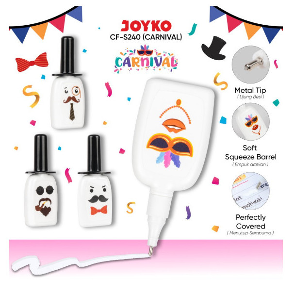 

Correction Fluid JOYKO CF-S240 Carnival/Koreksi Cair/Penghapus Cair