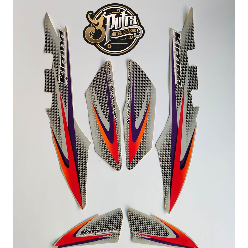 striping honda kirana warna merah silver , sticker list body motor honda kirana terbaik