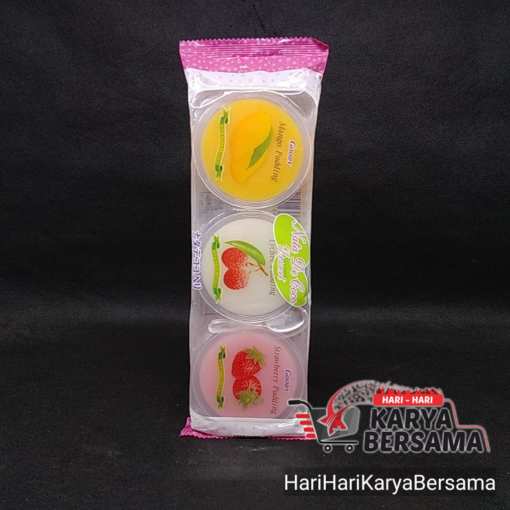 

MAKANAN RINGAN PUDING JELLY GOODY NATA DE COCO ANEKA RASA PACK 3'S X 80GR