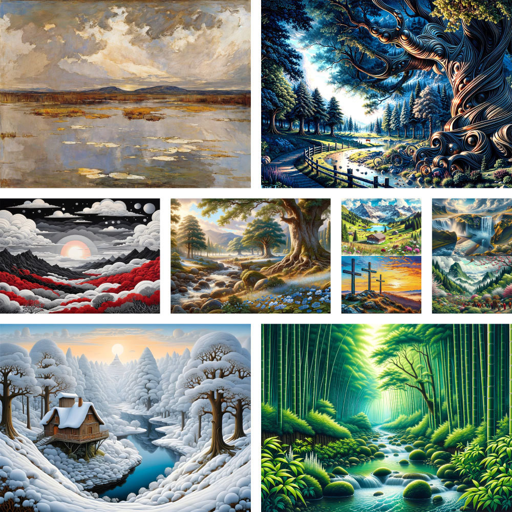 

Landscape Fantasy Nature Painting By Numbers Complete Kit Acrylic Paints 40*50 Canvas Pictures Decorative Paintings For Kids