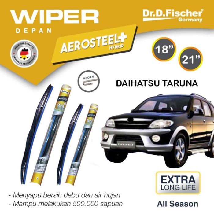 Wiper Daihatsu Taruna Fischer Karet Kaca Mobil Hybrid 18-21