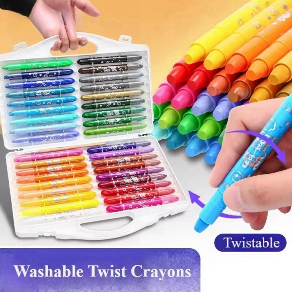 

Crayon Grasp Mata Sedang 12/24/36/48 Warna Water Soluable Crayon Krayon Mewarnai RB9