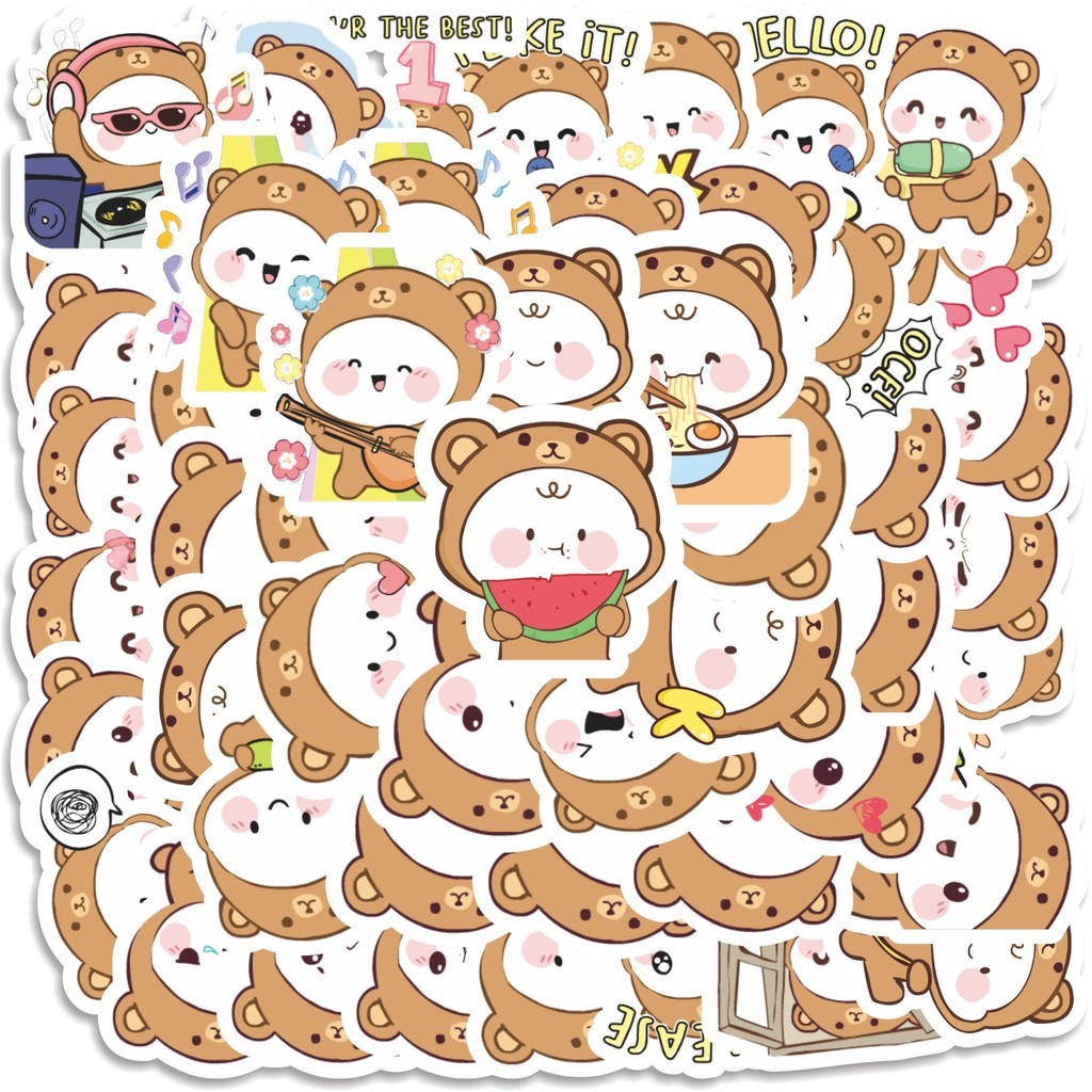 

COD 50 Pcs Stiker Kawaii Bear Cute V1 Lucu Anti Air Untuk Dekorasi Notebook Sepeda Skateboard Handphone