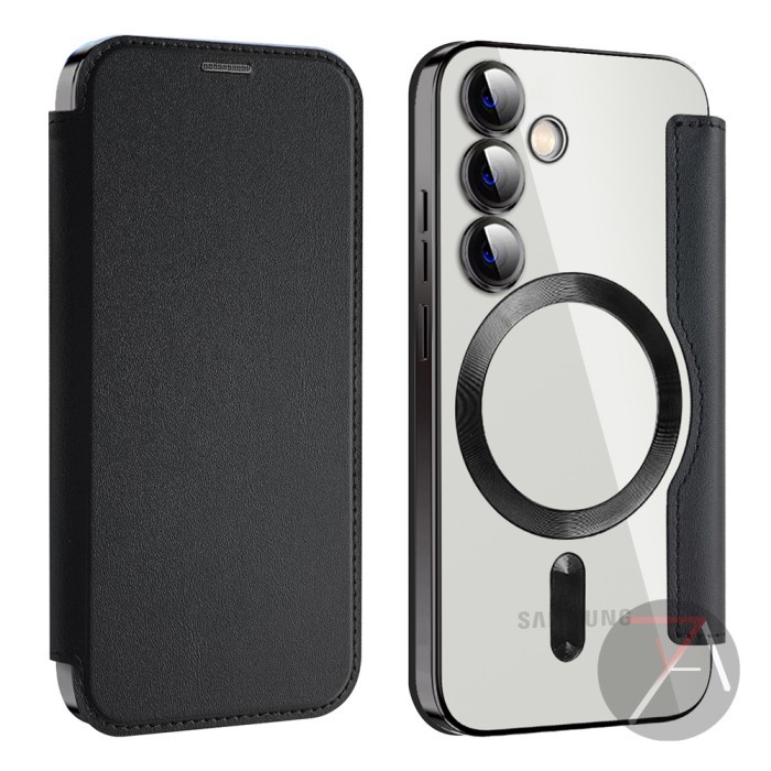 ELK Case Samsung S23 FE S23FE Flip Leather Kulit Magsafe Wallet Casing - Hitam, S23 FE