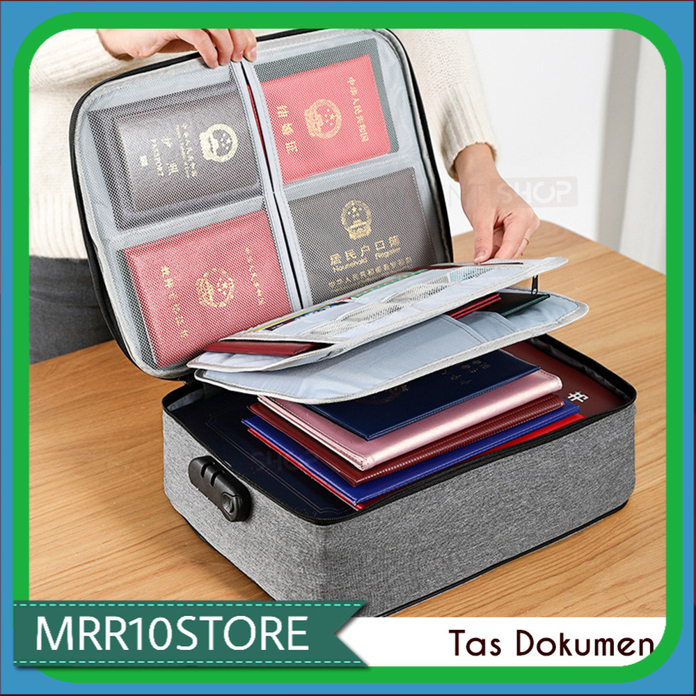 Tas Dokumen Penting Anti Air Dengan Kunci Angka Tempat Penyimpanan Passport Portable Waterproof