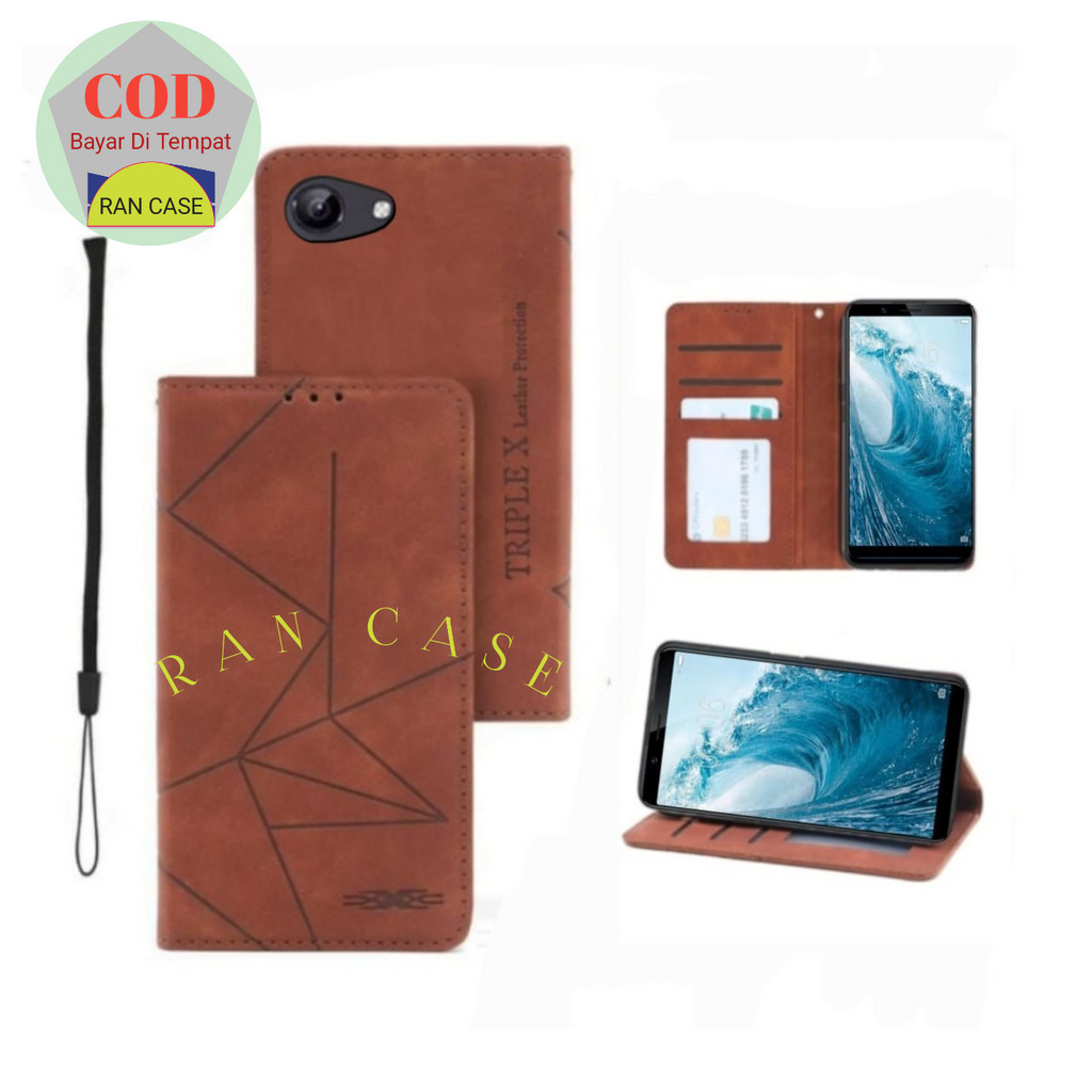 VIVO Y71 1724 1801 (1801i) CASE SARUNG HP DOMPET KULIT FLIP COVER MAGNET TANPA KANCING KESING BUKA T