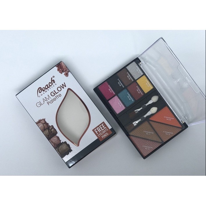 DREAMLAND PEACH GLAM GLOW PALLETE EYESHADOW  MAKE UP COSMETICS BY PEACH