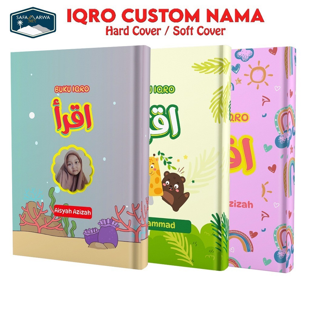 IQRO CUSTOM Tulis Nama Desain Cover Iqro Warna Custom Hard Cover Dan Soft Cover