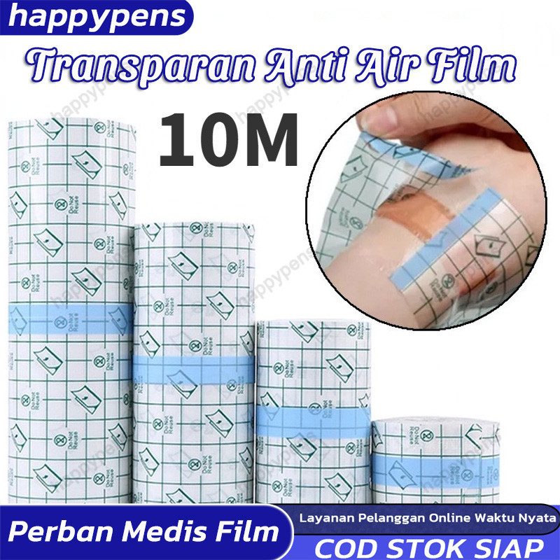 10M Perban Medis Film / Plester Tahan Air Transparen Film / Perbaikan Luka Tato Bantalan Kasa Penyer
