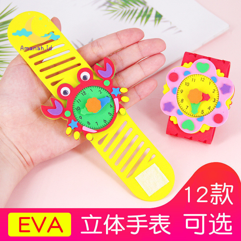 Amanah.id - Mainan DIY Jam Tangan Colorfull / DIY jam / DIY Jam Tangan Flanel Colorfull