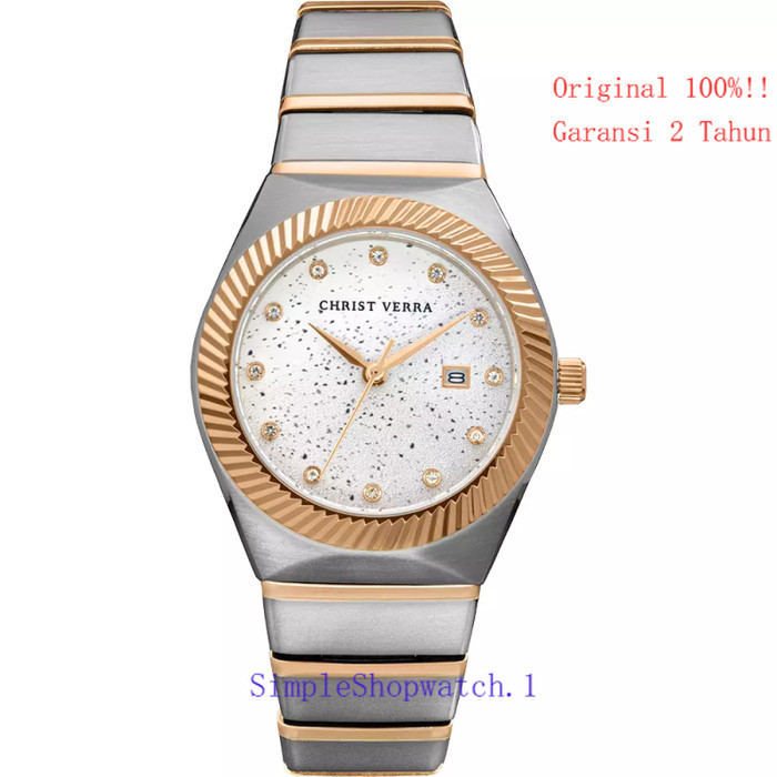 Original 100% Jam Tangan Wanita  Christ Verra CV 922707L-14 SLV Garansi Resmi 2 Tahun