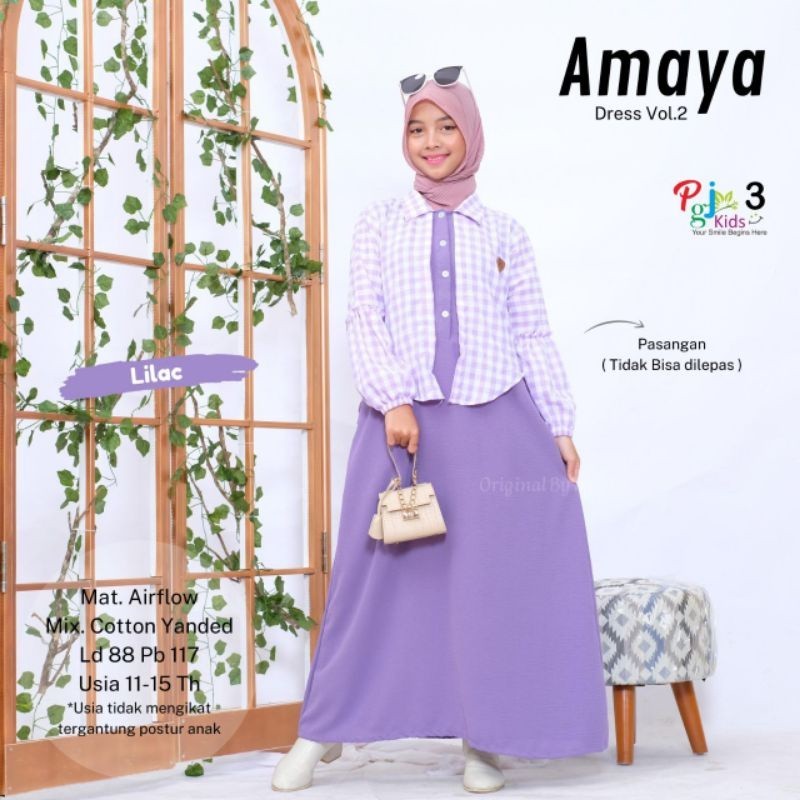 PGJ KIDS - AMAYA VOL 2 & AMAYA VOL 3 SET DRESS 2 IN 1 INNER OUTER / amaya vol 4 / SETELAN AMAYA INNE