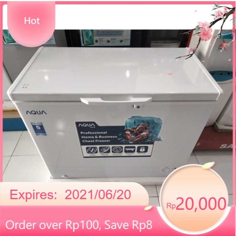 PROMO Chest Freezer AQUA AQF-200(W) Box Pembeku 202 Liter