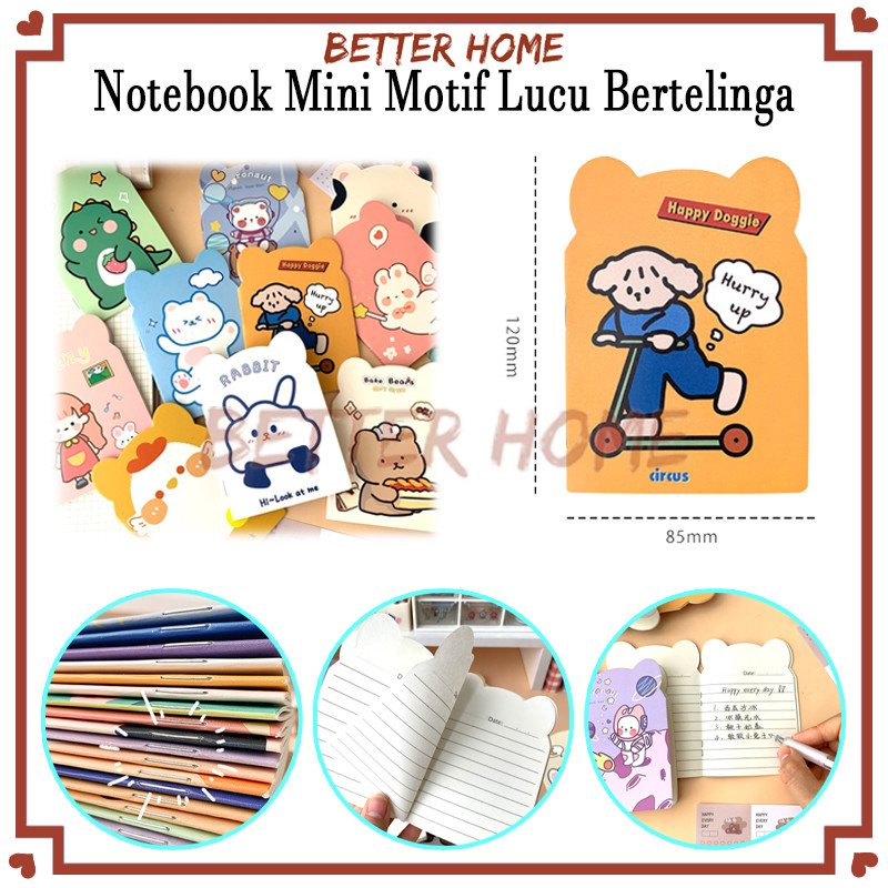 Notebook Mini Motif Lucu Bertelinga/Mini Notebook/Buku Catatan Kecil