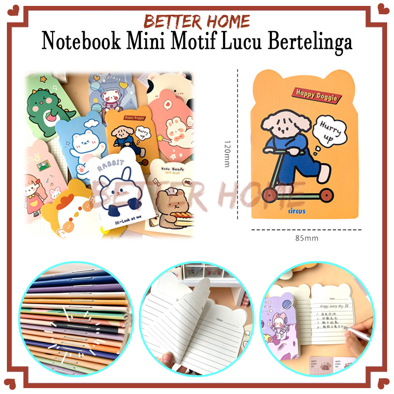 

Notebook Mini Motif Lucu Bertelinga/Mini Notebook/Buku Catatan Kecil