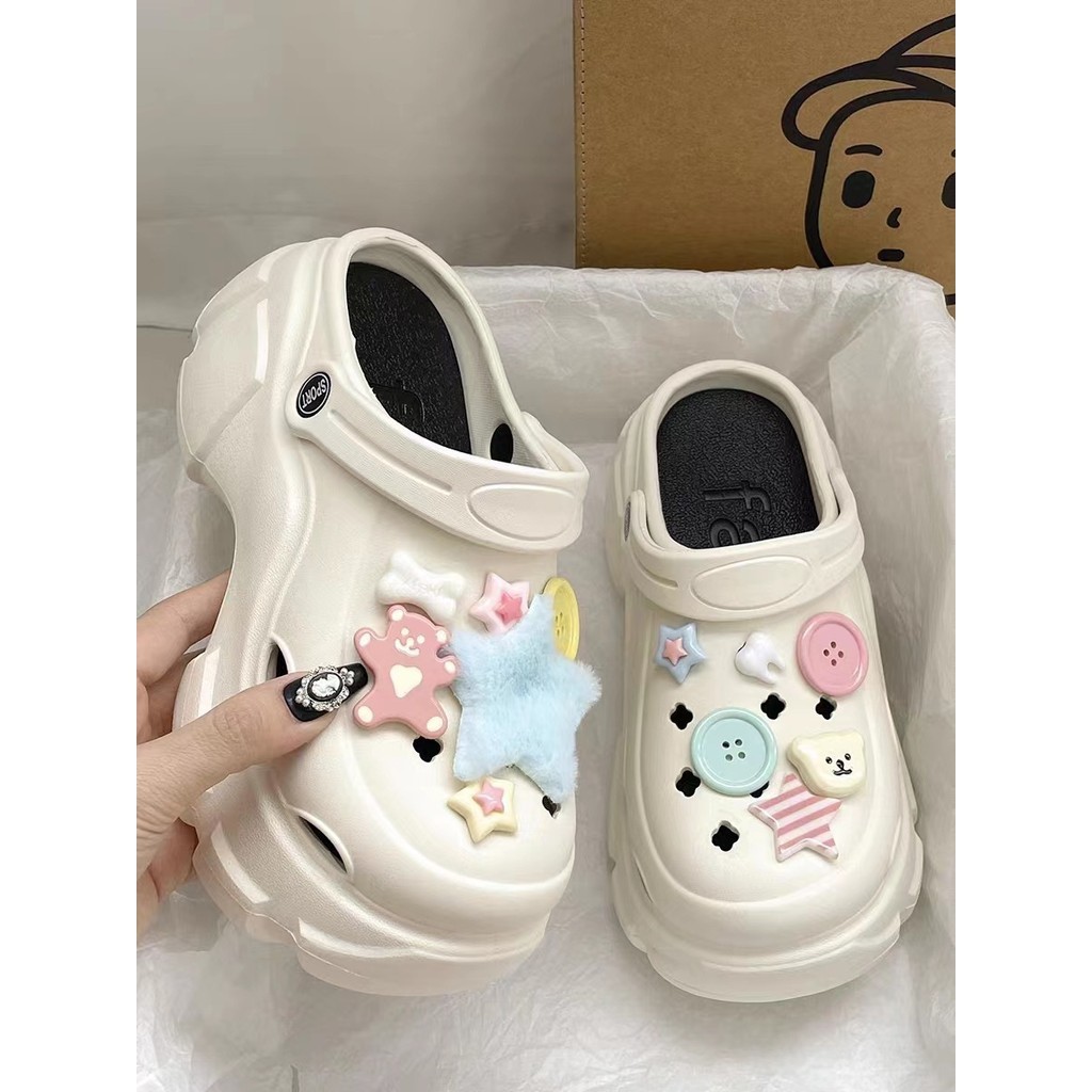 517 Pin Sandal Kancing Bintang Hiasan Sendal Sepatu Lubang Flat Flip Flop Slop Charm Charms Pengait 