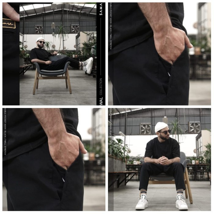 SAMASE Celana Sirwal Double Pocket K-009 - Black, M