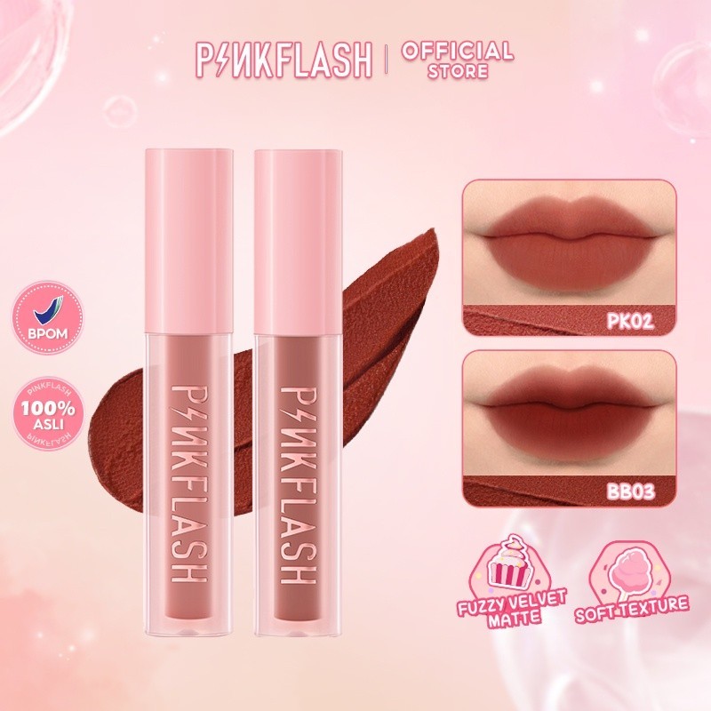 PINKFLASH PinkSweetie Fuzzy Soft Velvet Matte Lip Clay for Lip & Cheek / Powdery Lip Gloss