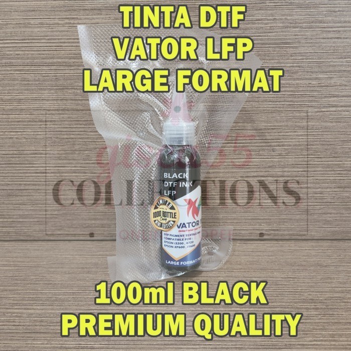 

Tinta DTF LARGE FORMAT VATOR LFP 100ml Pekat Lancar di Printhead - Hitam