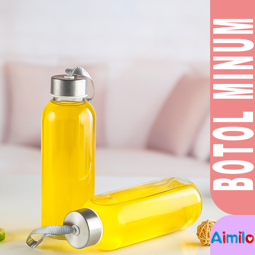BOTOL PLASTIK TUMBLER AESTHETIC | BOTOL MINUM BENING POLOS 500ML | DRINKING BOTTLE BPA FREE FOOD GRA