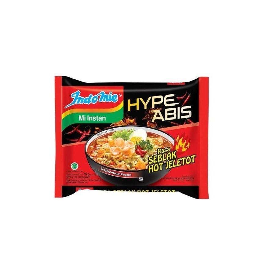 

Indomie HypeAbis Rasa Seblak Hot Jeletot 75gr 10pcs