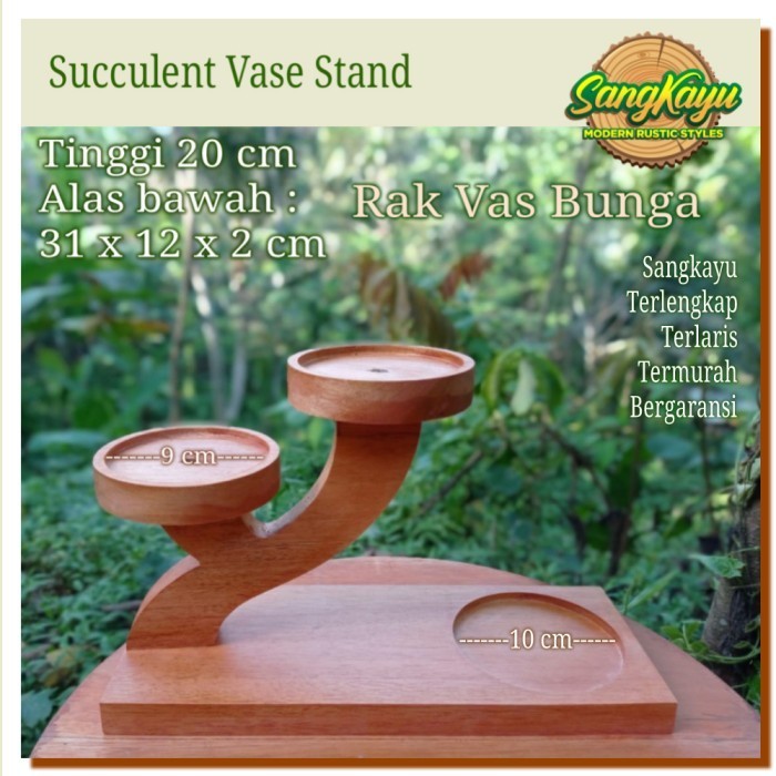 Rak tanaman susun kayu planter rak tanaman hias rak vas succulent - Kayu mahoni
