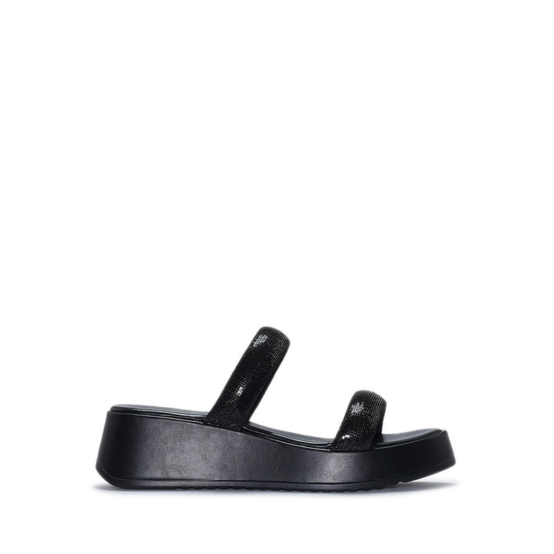 Payless Chrissie Womens Como Platform Slides - Black_05