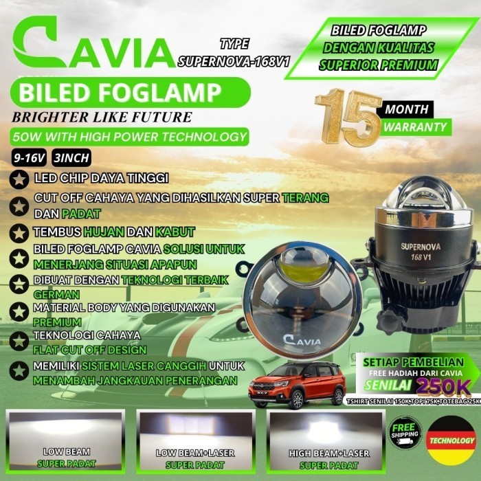 CAVIA-SUPERIOR PREMIUM LAMPU BILED LED FOGLAMP PROJECTOR SUZUKI XL7 XL-7 SUPER TERANG
