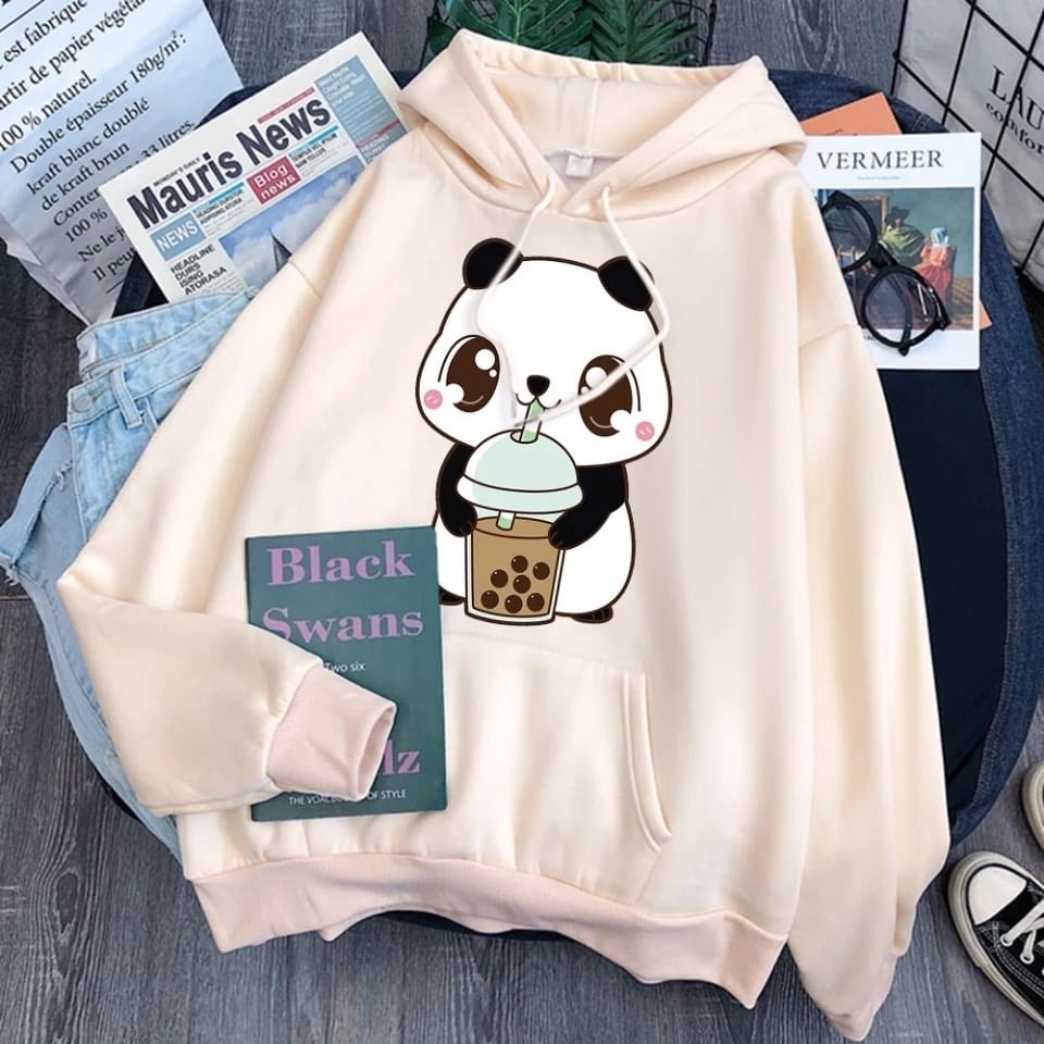 Hoodie Wanita Lucu Tebal Premium Ori Hodie Little Panda Outfit Fashion Kekinian