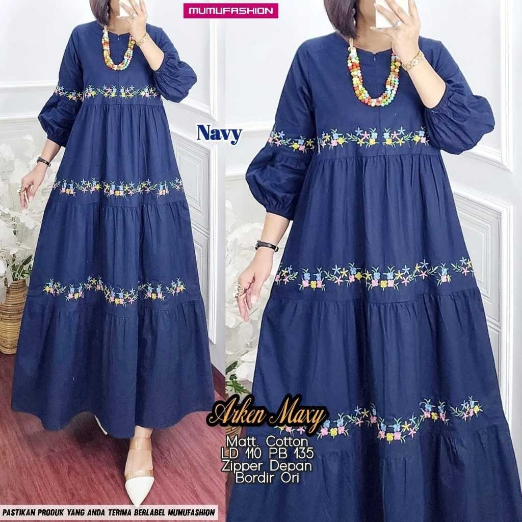 RATI - ARKEN MAXY ARKAN GAMIS KATUN Gamis Remaja Wanita Muslimah Simpel Nyaman By Mumufashion Solo