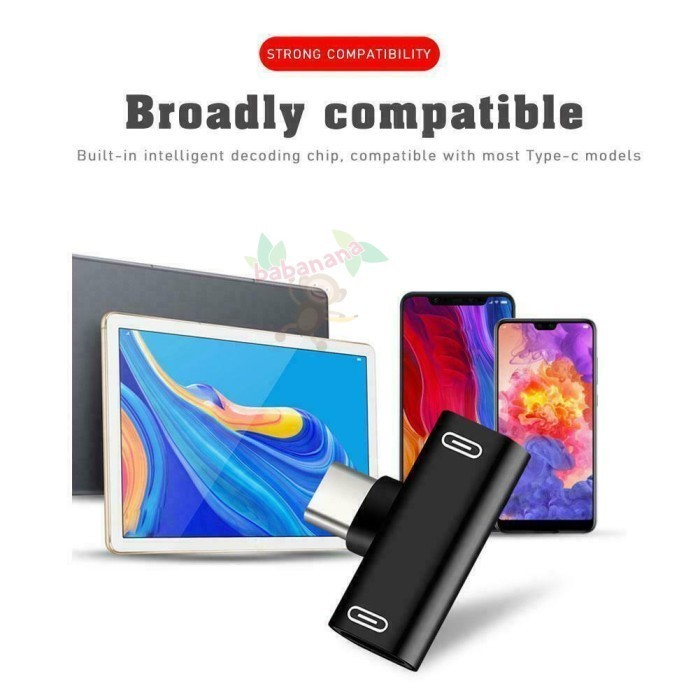 OTG Splitter 2 in 1 Type-C Earphone Charger Gaming Cabang Tipe C