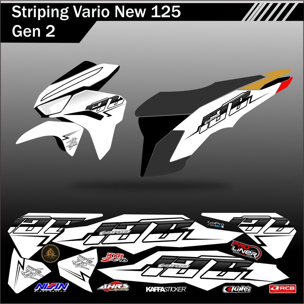 COD/ Stiker Striping Vario 125 New Terbaru Variasi Desain Simple - Striping Vario New 125 Motif Simp