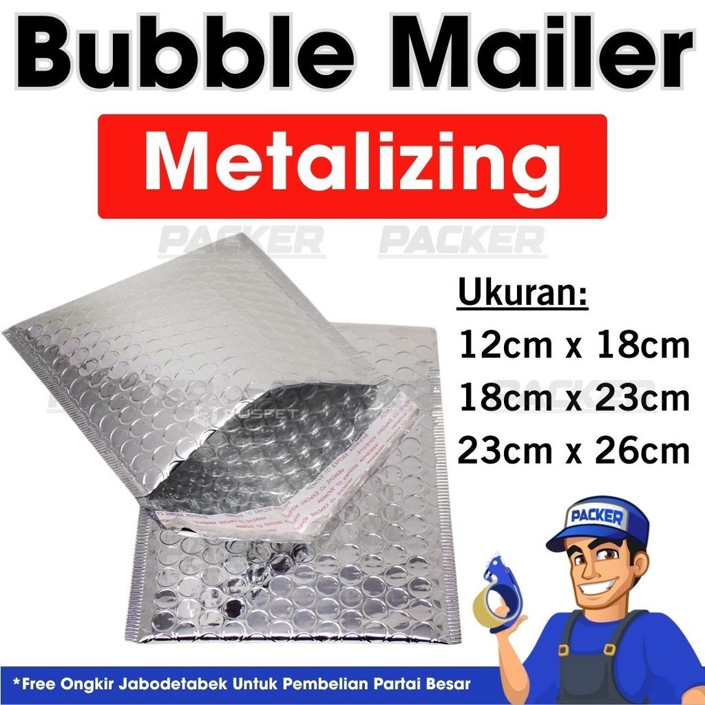 Amplop Packing Bubble Mailer Plastik Polybubble Silver Metalizing