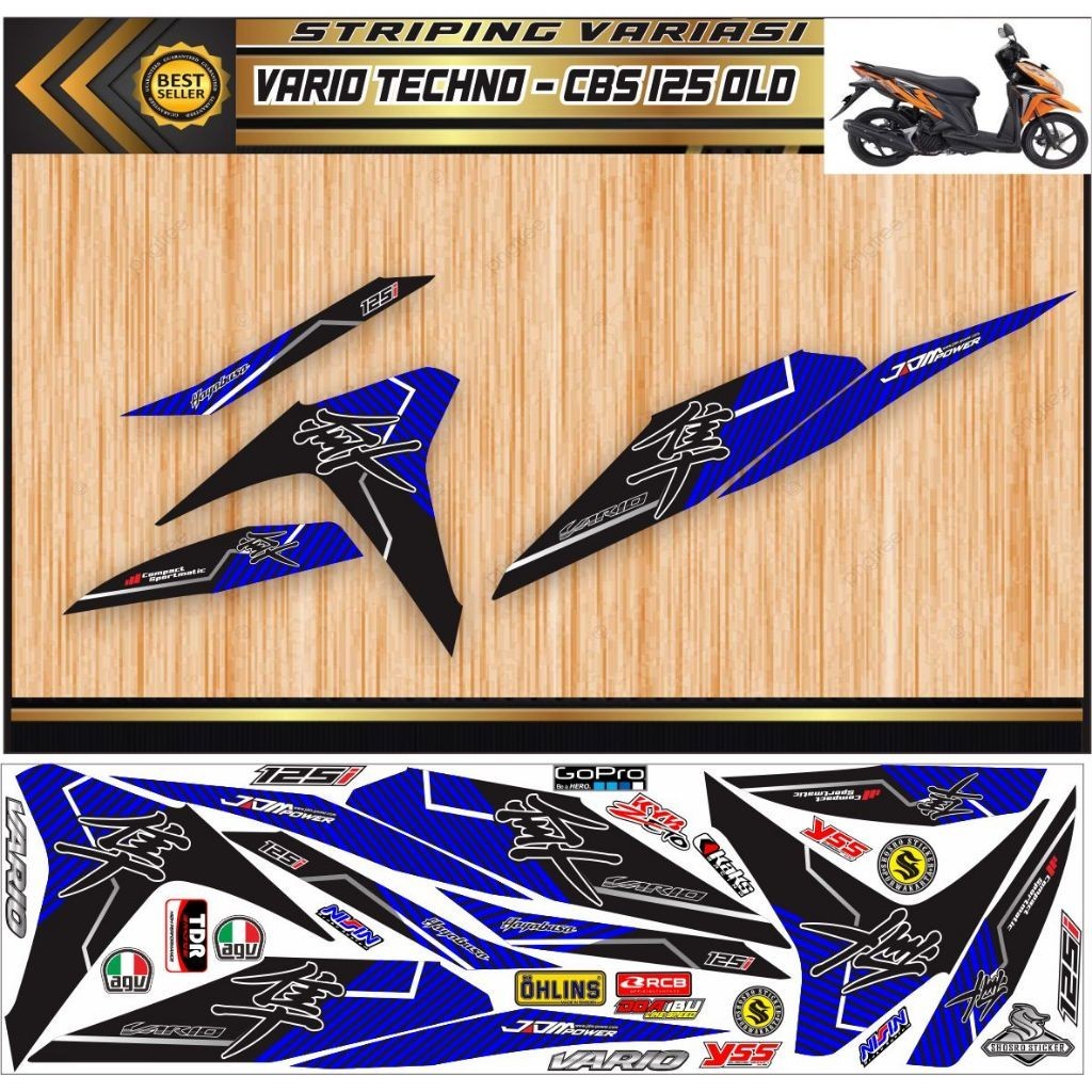 SETIKER/ STRIPING VARIASI MOTOR VARIO TECHNO 125 STRIKER VARIO CBS 125 OLD VARIASI STRIPING VARIO 12
