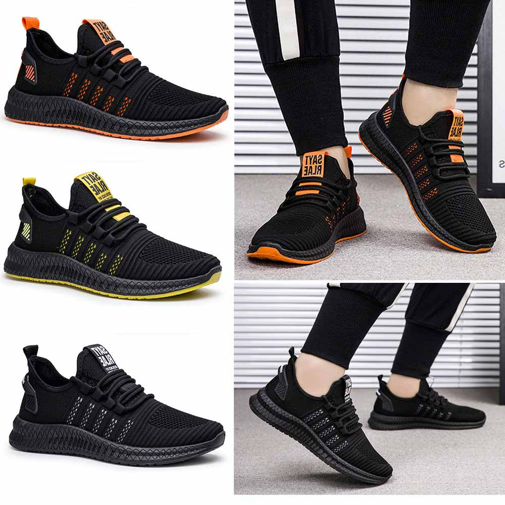 sepatu kasual  casuapria hitam  slip on cowok l sepatu  rajut pria shoes