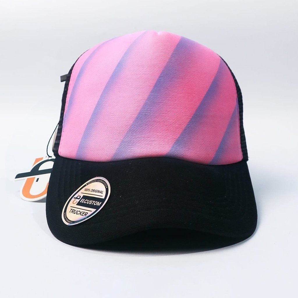 PINK LINE - Topi Jaring Airbrush / Topi Custom/  Tiedye/ Topi Premium / Topi Trucker / Topi SMA / To