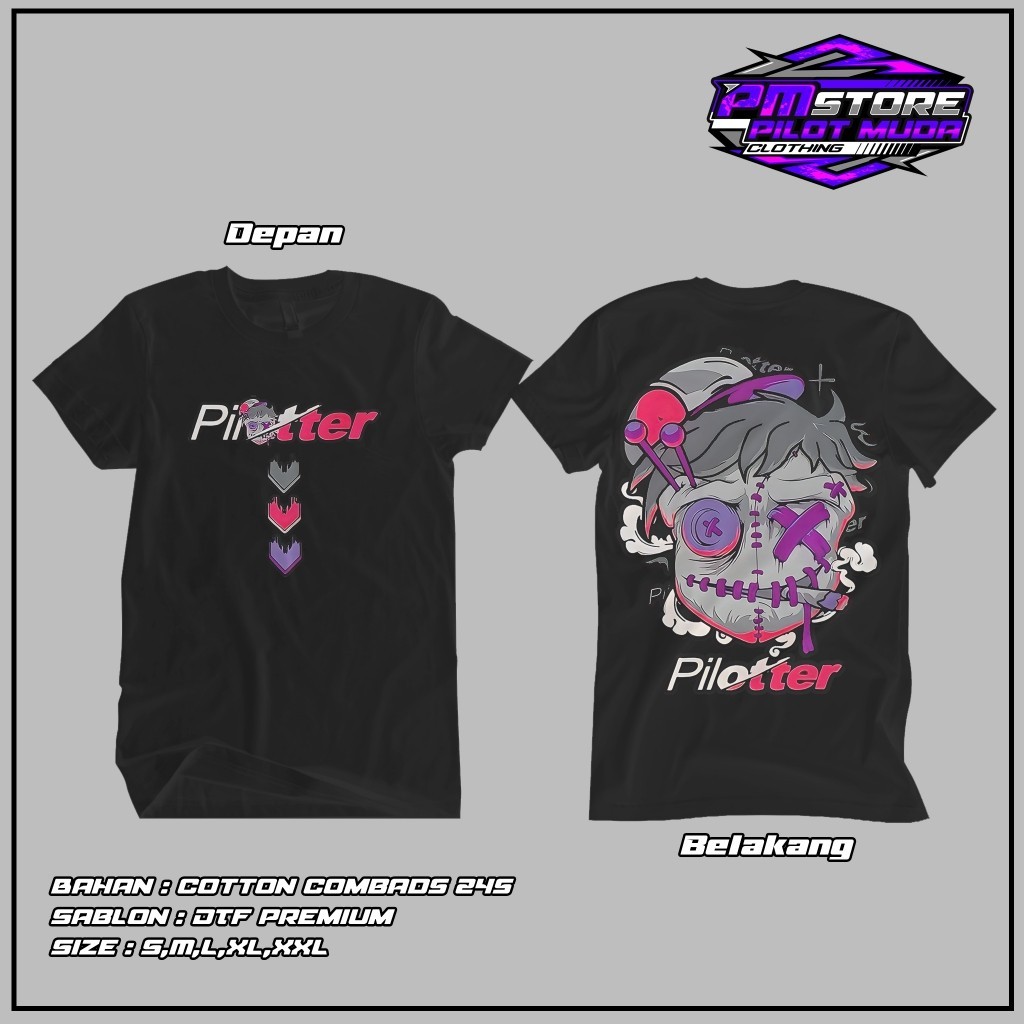 [Bisa COD] Kaos Pilotter Smoker Ungu Original Merchandise | Kaos Katun 24s Asli | Baju Kaos Viral Pi