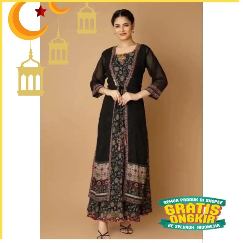 dress India muslim/nude yellow kuning mustard