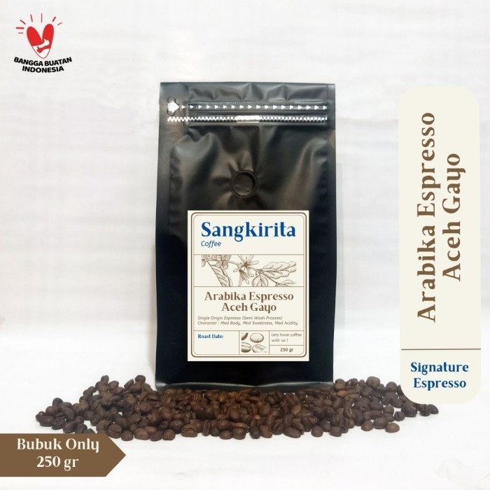 

[Coffee New] Kopi Bubuk Arabika Espresso Aceh Gayo 250 gr - Giling Kasar