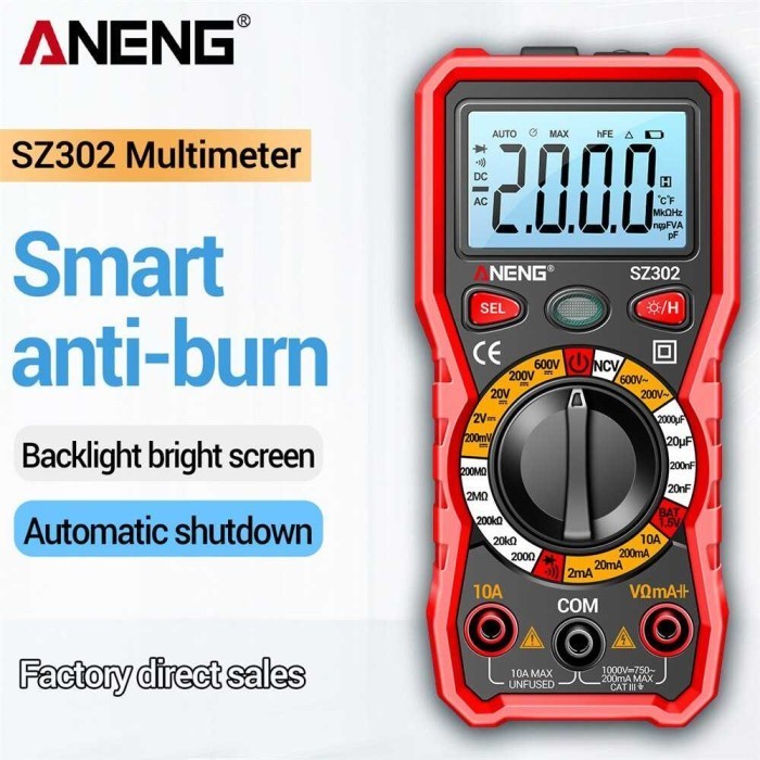 

GMGY Digital Multimeter Multitester Voltage Tester with Flashlight SZ302